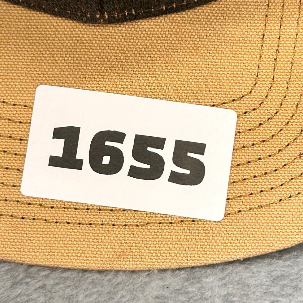 Hook Line & Sinker Leather Patch Mens Brown Tan Outdoor Cap Trucker Hat OSFM - Picture 11 of 11
